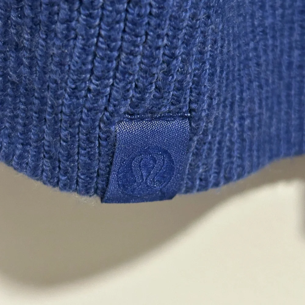 Lululemon Merino Wool Blend Ribbed Crewneck Sweater, Heathered Psychic Blue, 12 - Picture 8 of 9